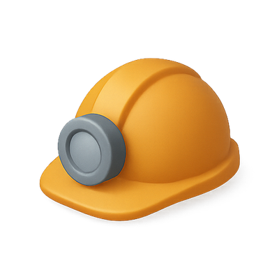 3D Illustration of a Mining Safety Helmet