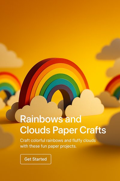 Colorful Paper Crafts Featuring Rainbows and Clouds