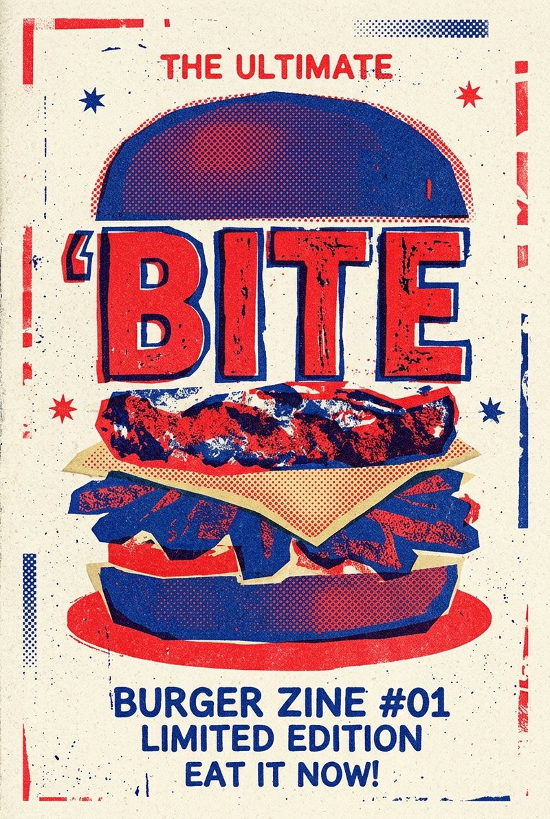 Delicious burger poster design