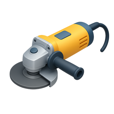 3D Isometric Angle Grinder Icon in Volumetric Style