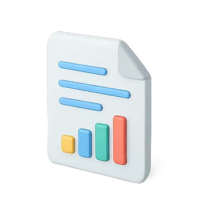 Colorful Data Charts on Document Icons