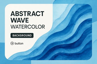 Modern Blue Abstract Wave Watercolor Design for Corporate Use