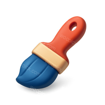 Stylish 3D Brush Icon with Volumetric Design