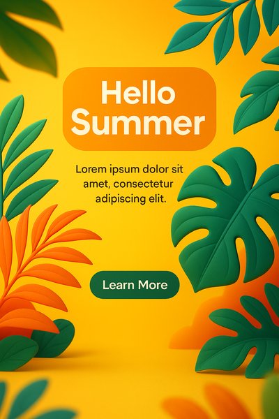Vibrant Hello Summer Graphic for Engagement