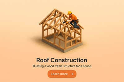 Detailed 3D Scene of Roof Construction from Above