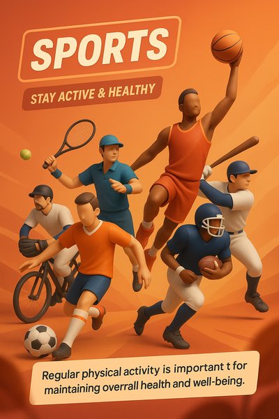 Dynamic Sports Illustration Promoting Health and Activity