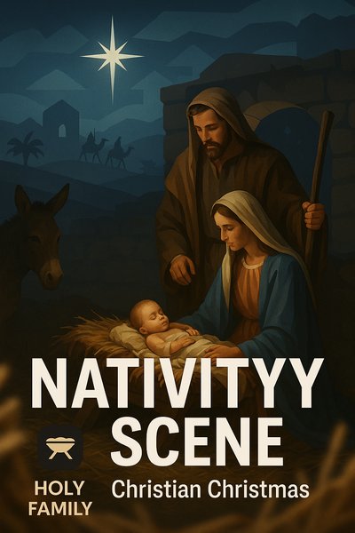 Illustrative Nativity Scene Depicting the Holy Family