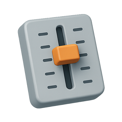 Stylized Volume Control Slider Graphic in 3D Design