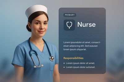 3D Medical Design Featuring Nurse in Modern Style