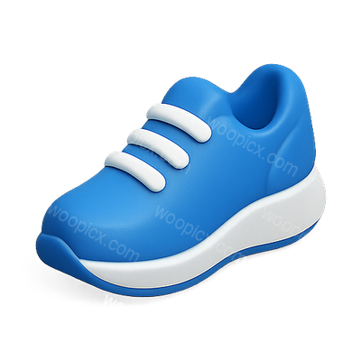 Stylized Blue Sneaker Icon with White Accents