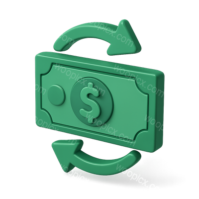 3D Icon Representing Money Recycling Concept