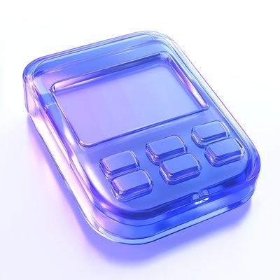 Futuristic Transparent Device with Touch Controls