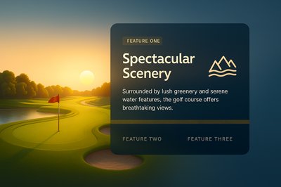 Breathtaking Golf Course at Sunset with Integrated Features