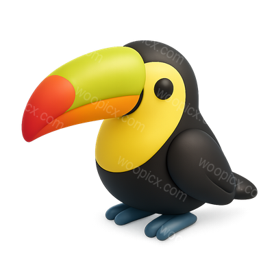 Colorful Cartoon Toucan Character Illustration