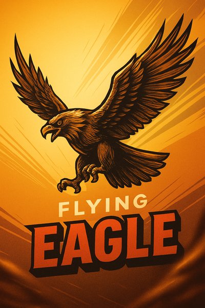Dynamic Eagle Logo in Engraving Style with Bold Typography