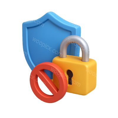 3D Zero-Trust Security Icon with Shield and Lock