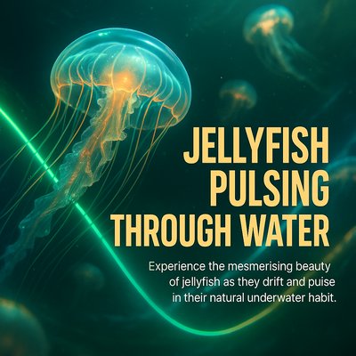 Dynamic Jellyfish Pulsing Through Water in Realistic Style