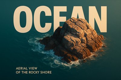 Stunning Aerial View of Oceanic Rocky Shore