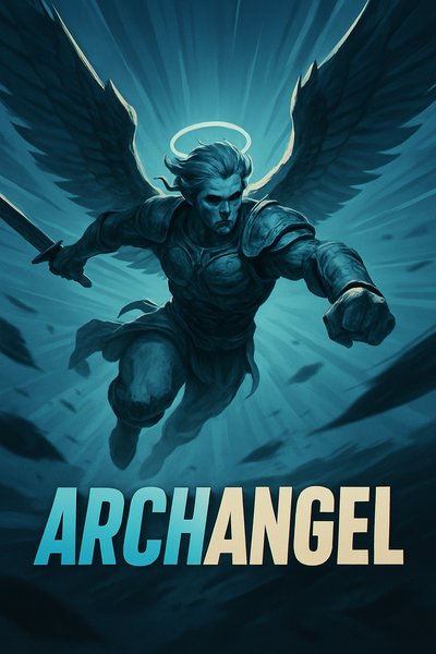 Dynamic Archangel Illustration with Engaging Design Elements