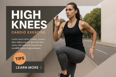 Engaging High Knees Cardio Exercise Image with Tips