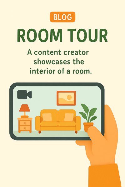 Illustrative Blog Header for Room Tour Concept