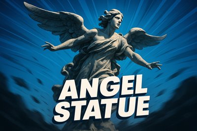 Dynamic Angel Statue with Dramatic Composition