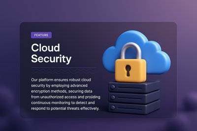 3D Web Design Featuring Cloud Security Illustration