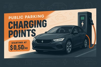 Modern Electric Vehicle Charging Advertisement Design