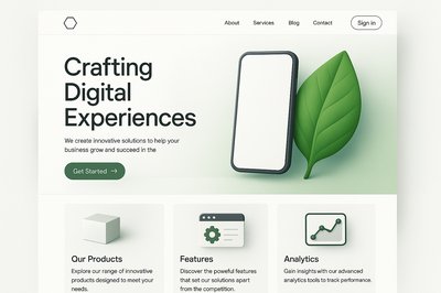 Stylish Landing Page Design for Digital Experiences
