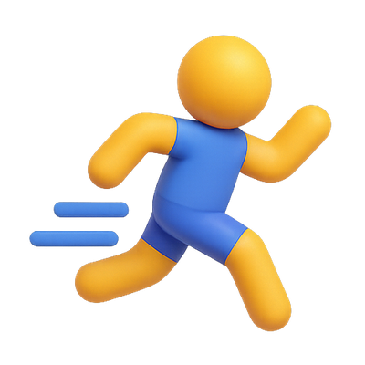 Stylized Running Figure in Dynamic Pose