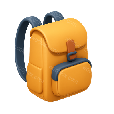 Stylish 3D Backpack Icon with Straps