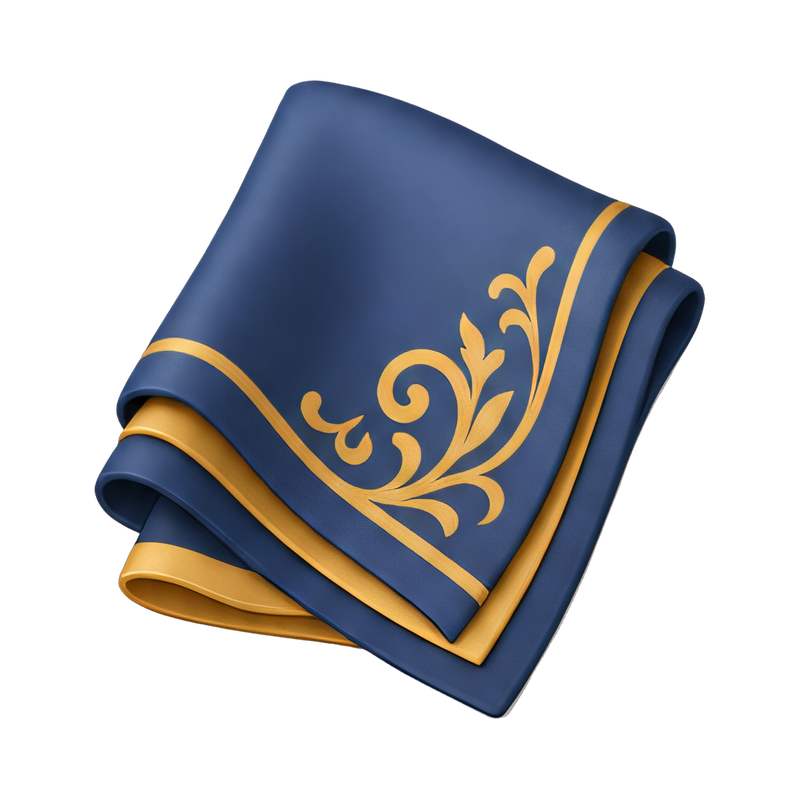 folded silk scarf display