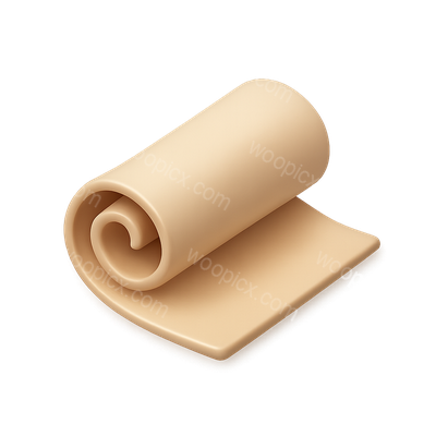 Stylized 3D Parchment Icon in Isometric View