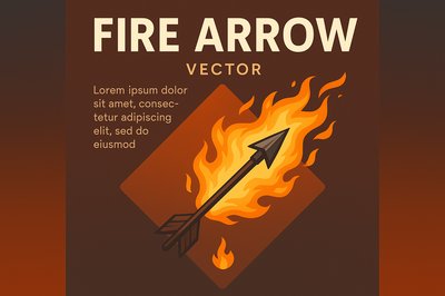 Dynamic Fire Arrow Vector Graphic Design