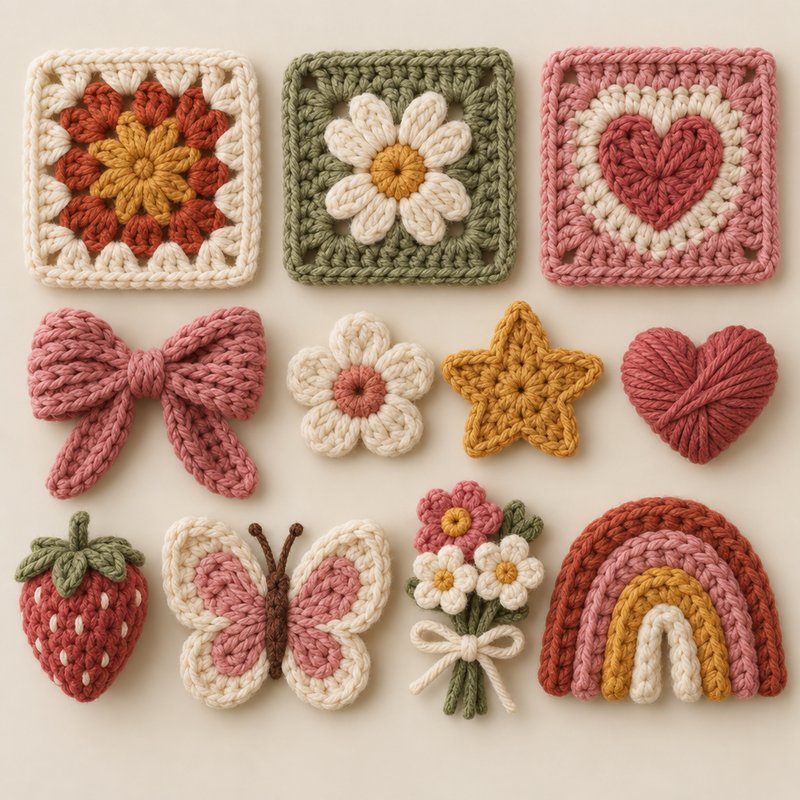 Cozy crochet and knit elements