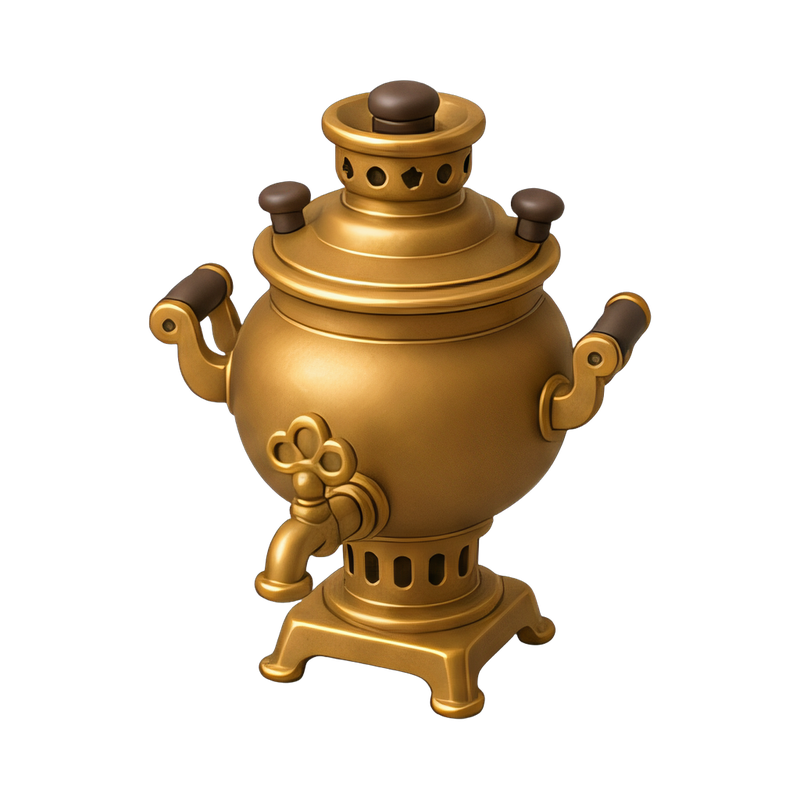 vintage brass samovar display