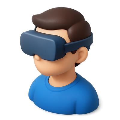 Stylized 3D Metaverse Avatar Icon in Isometric View