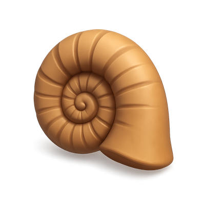 3D Ammonite Icon with Volumetric Detailing