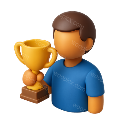 Isometric 3D Trophy Holder Character Icon