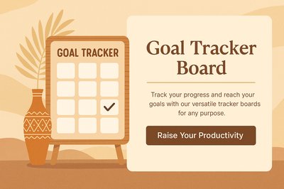 Boho Style Goal Tracker Board for Productivity