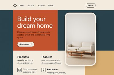 Modern Landing Page Design for Home Decor Services