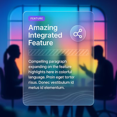Silhouettes in Meeting Room with Colorful Window Background