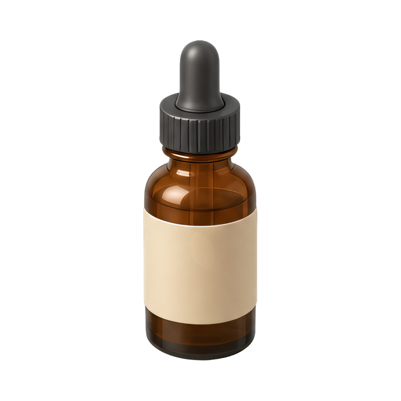labeled tincture bottle mockup