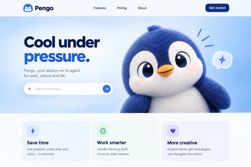 Engaging AI agent landing page