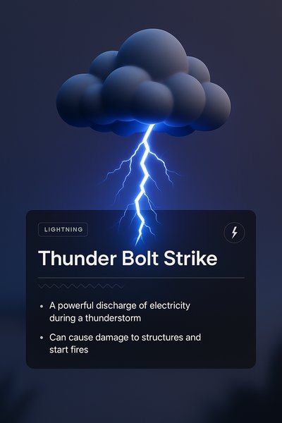 Stunning 3D Illustration of a Thunder Bolt Strike