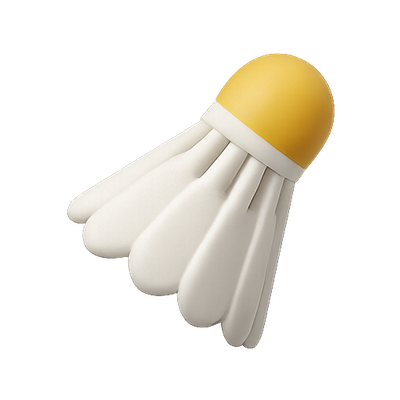 Realistic 3D Illustration of a Badminton Shuttlecock
