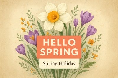Spring Holiday Greeting Card with Floral Design