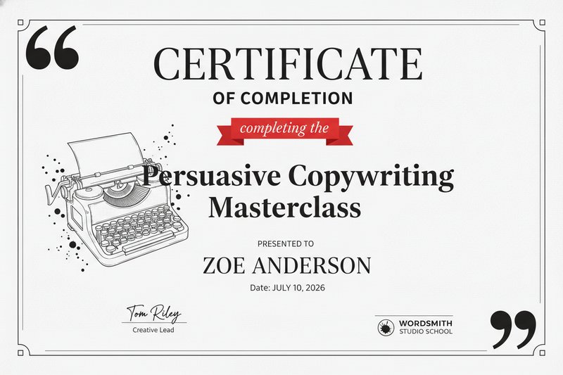 Elegant certificate of completion