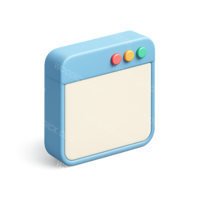 Stylish 3D Application Icon in Isometric View