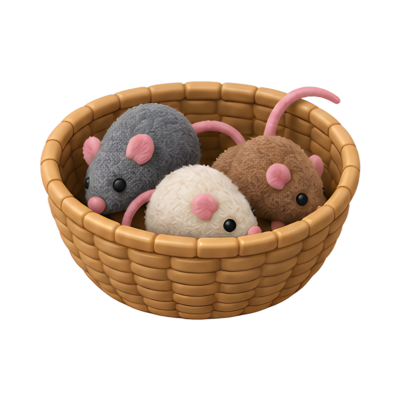 colorful fuzzy rattle toy mice